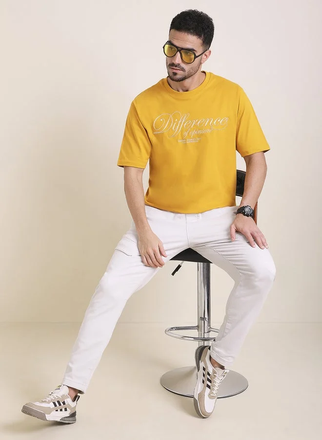 Difference of Opinion Men Oversized Embroidery Detail T-Shirt