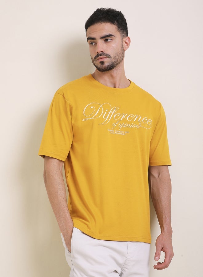 Difference of Opinion Men Oversized Embroidery Detail T-Shirt - Image 1