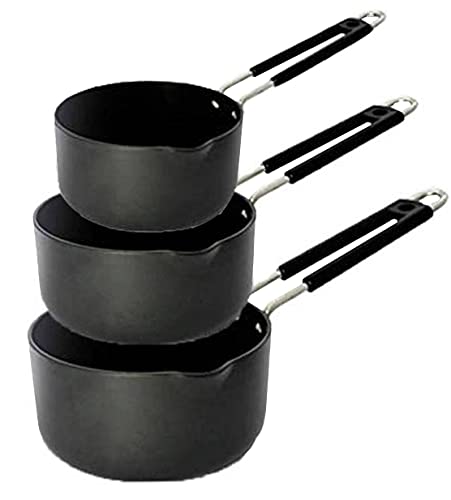 Stephy Hard Anodised Sauce Pan/Milk Pan(15.5 cm, 17 cm, 18.5 cm) 1.25 LTR., 1.5 LTR., 2 LTR._Pack of 3 - Image 1