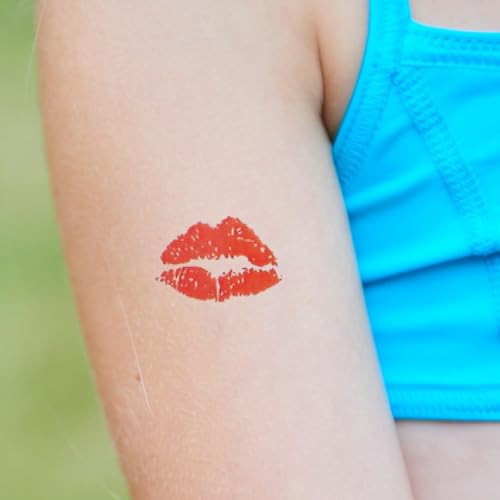 Uonlytech 6Pcs Red Lips Tattoo Stickers, Small Temporary Kiss Stickers Water- proof Body Art Tattoo Stickers for Women Girls Kids Decorations Tattoo - Image 5