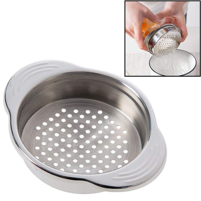 KEISSCO Stainless Steel Food Can Strainer Sieve Tuna Press Lid Oil Drainer Remover Unique NoMess Dishwasher Safe Design 