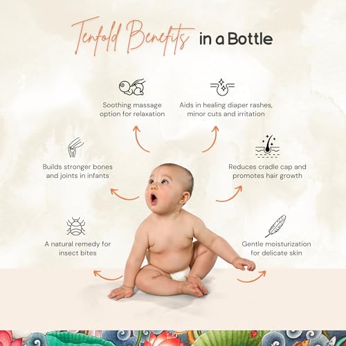 Nature's Veda Ayurvedic Dasapushpam Baby Massage Oil - 200ml | Virgin Coconut Oil for Newborns | Nourishes, Protects & Strengthens Skin | Natural, Non-Sticky, Chemical-Free Formula - Image 4