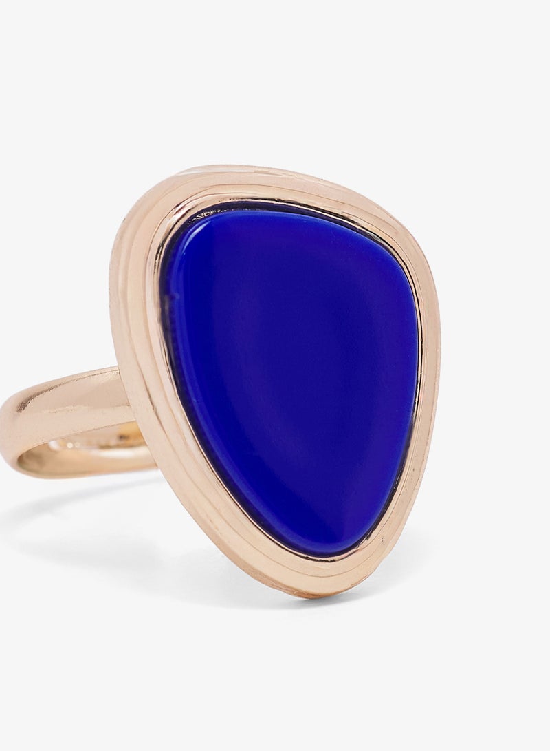 Ella Limited Edition Chunky Jewel Embellished Gold Detail Ring - Image 4