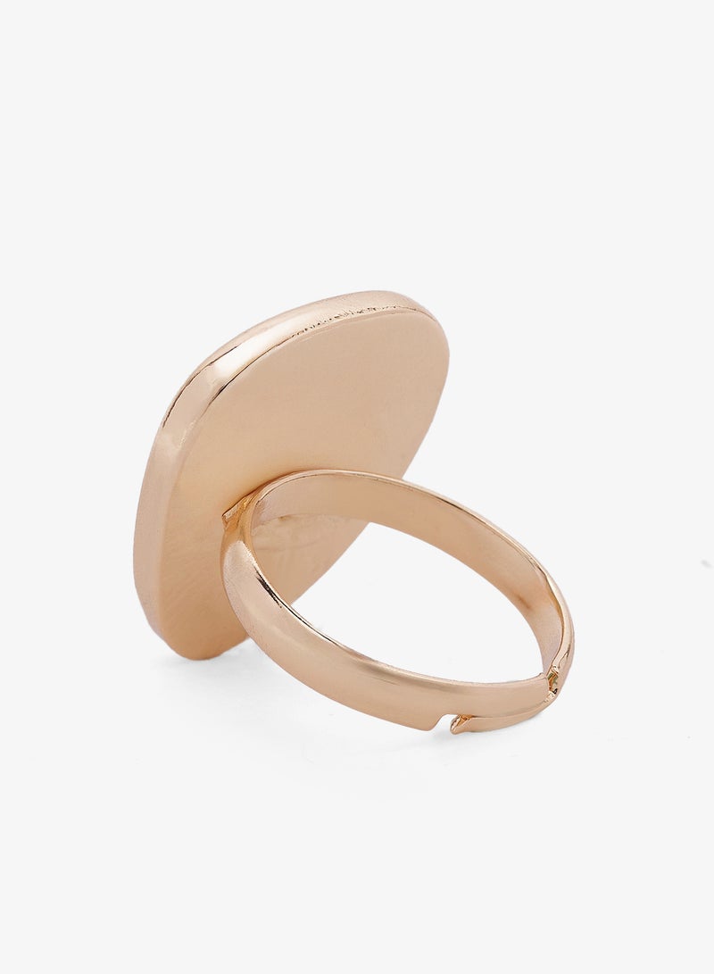 Ella Limited Edition Chunky Jewel Embellished Gold Detail Ring - Image 3
