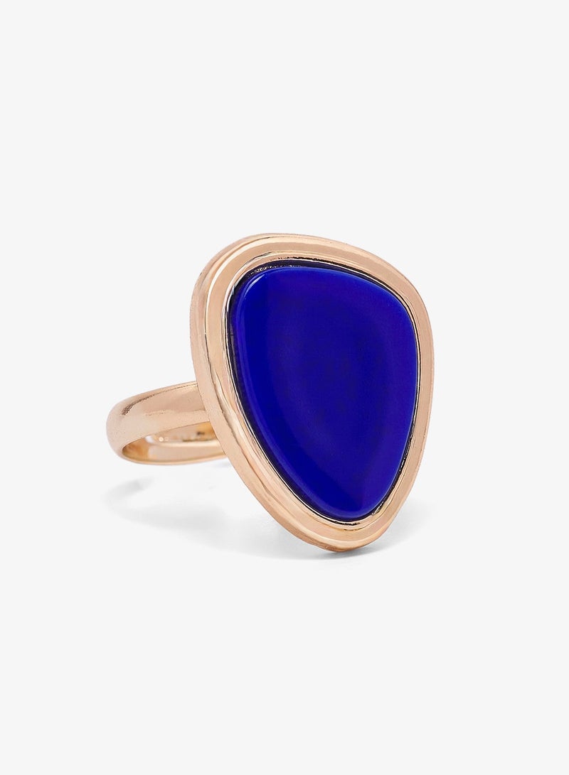 Ella Limited Edition Chunky Jewel Embellished Gold Detail Ring - Image 2