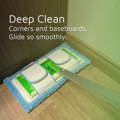 F Flammi Reusable Mop Pad for Swiffer Sweeper Mop, 12.5'' Microfiber Mop Pad Refill Washable for Hard Floor Baseboard Cleaning, Wet/Dry Cleaning Pad, 4 Pack - Image 5
