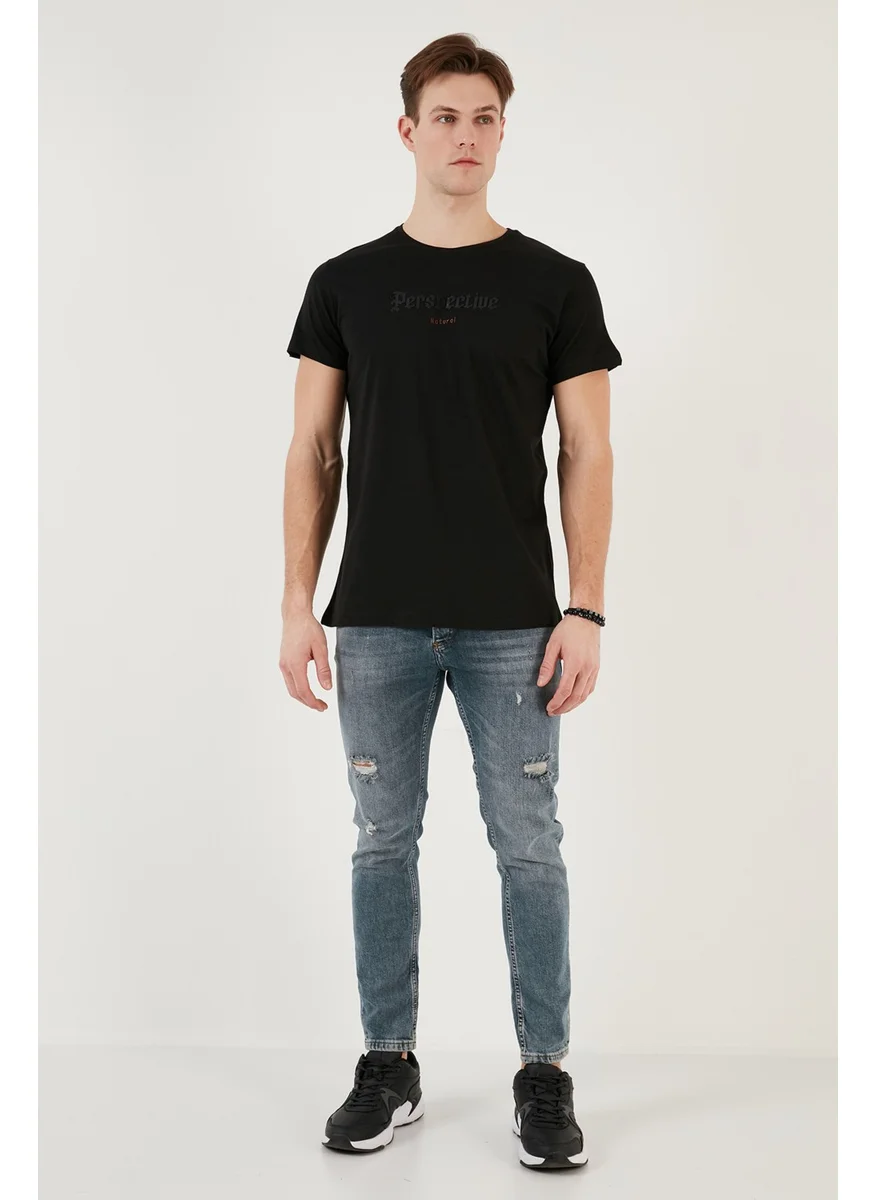 بوراتي Cotton Slim Fit Crew Neck T Shirt Men's T Shirt 541PERSPECTIVE