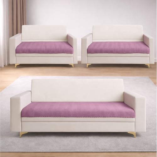 Homerz Premium 7 Seater (3+2+2) Velvet Sofa Cover Panel, Soft and Velvety Fabric, Vibrant Colours (Onion, 7 (3+2+2) Seater) - Image 1