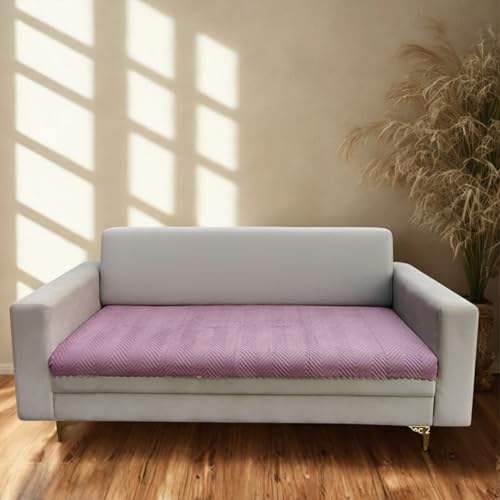 Homerz Premium 7 Seater (3+2+2) Velvet Sofa Cover Panel, Soft and Velvety Fabric, Vibrant Colours (Onion, 7 (3+2+2) Seater) - Image 3