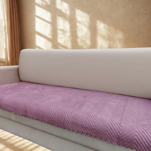 Homerz Premium 7 Seater (3+2+2) Velvet Sofa Cover Panel, Soft and Velvety Fabric, Vibrant Colours (Onion, 7 (3+2+2) Seater) - Image 2