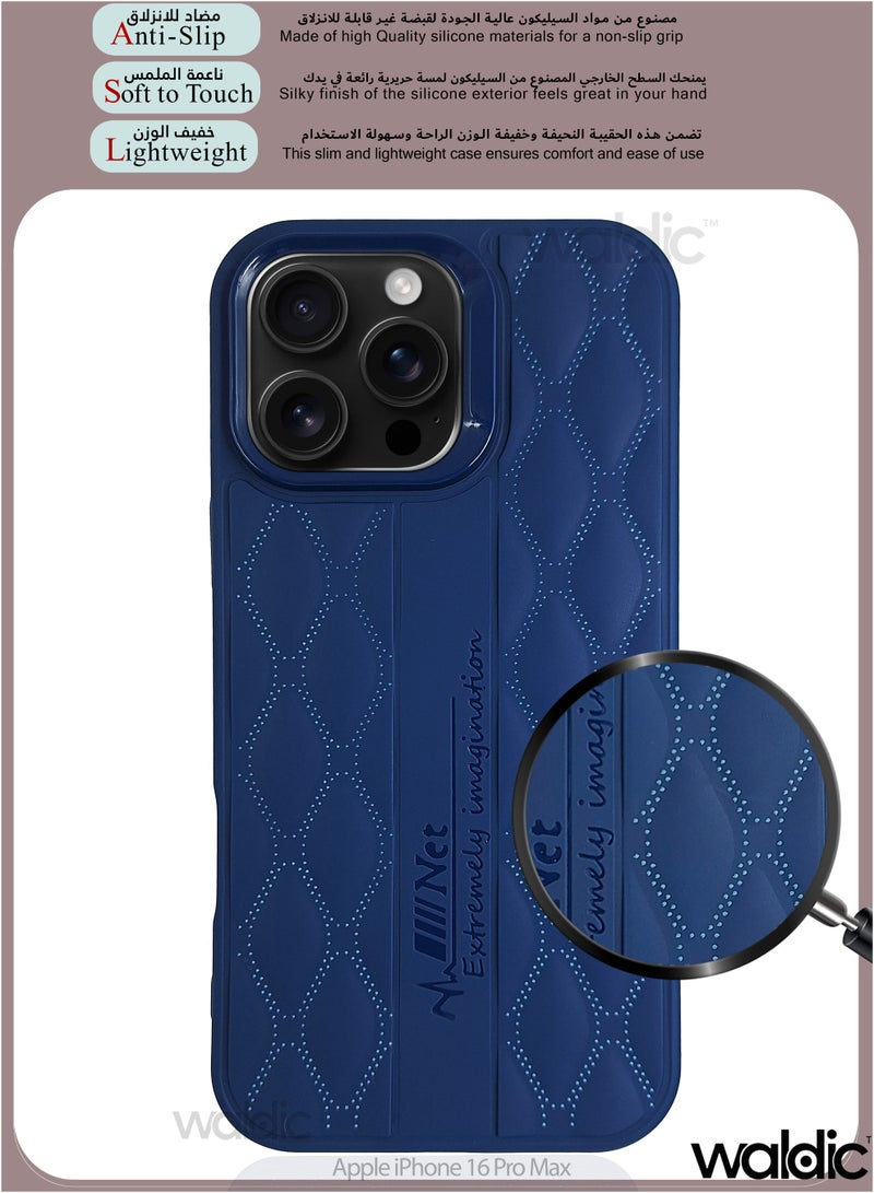 Waldic Apple iPhone 16 Pro Max Premium UAG Case | Premium Silicone  Case Cover Designed for Apple iPhone 16 Pro Max | Apple iPhone 16 Pro Max Case Camera and Drop Protection Thin Protective Back Cover Case for Apple iPhone 16 Pro Max - Blue - Image 2