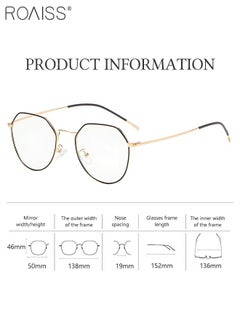 roaiss Blue Light Blocking Sunglasses Anti UV and Glare Blue Light Filter Computer Glasses Round Color Changing Anti Eyestrain Headache Eyewear for Men Women Black Gold  - Image 3