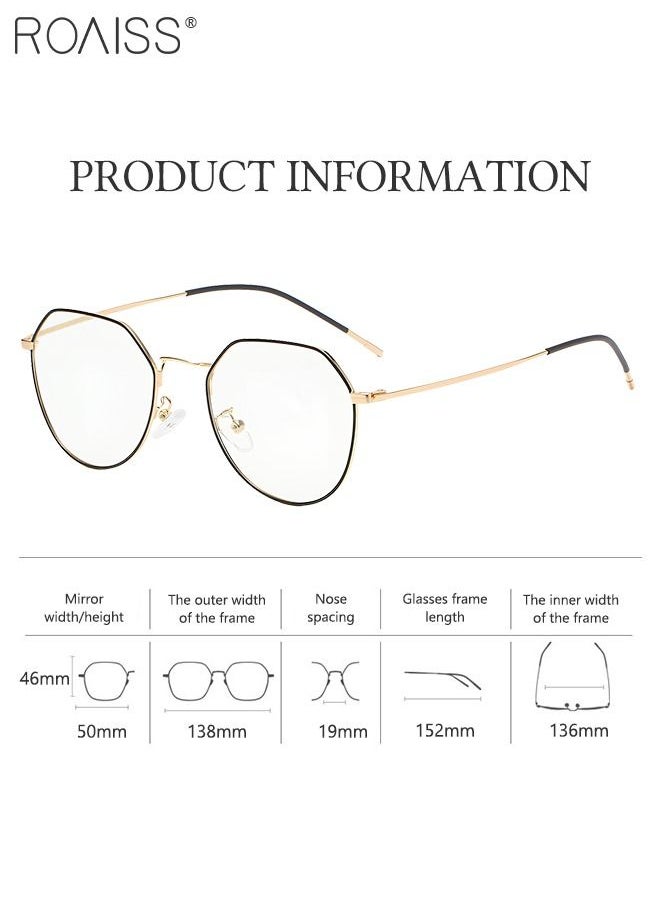 roaiss Blue Light Blocking Sunglasses Anti UV and Glare Blue Light Filter Computer Glasses Round Color Changing Anti Eyestrain Headache Eyewear for Men Women Black Gold  - Image 3