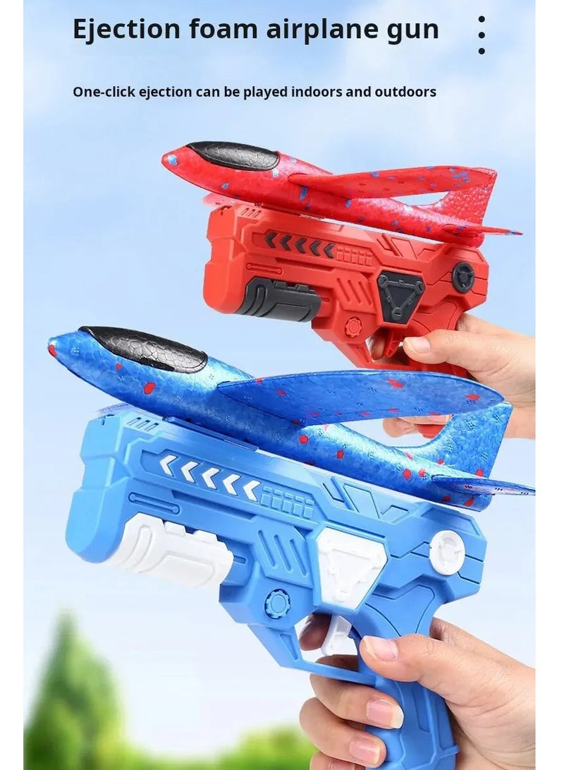 AROAQ Foam Airplanes For Kids, Strong And Durable One Click Ejection Model Foam Airplane, Manuel Catapult Plane Foam Throwing Glider Toy, Airplane Launcher Toy For Boys And Girls, (Red Gun Random) - Image 2