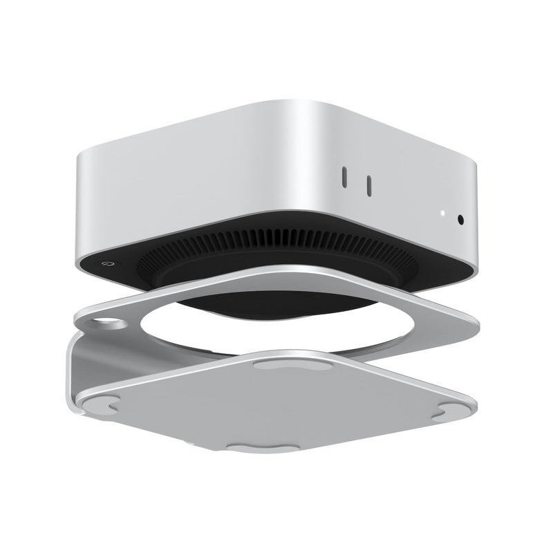 AKKYAJAURE Mac mini M4 Dock Stand Aluminum Desktop Stand Mount for New Mac mini M4 and M4 Pro Improved Cooling Easy Power Button Access Desk Organization Essential Mac mini M4 Accessories - Image 2