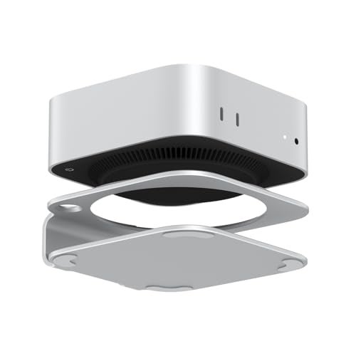 AKKYAJAURE Mac mini M4 Dock Stand Aluminum Desktop Stand Mount for New Mac mini M4 and M4 Pro Improved Cooling Easy Power Button Access Desk Organization Essential Mac mini M4 Accessories - Image 1