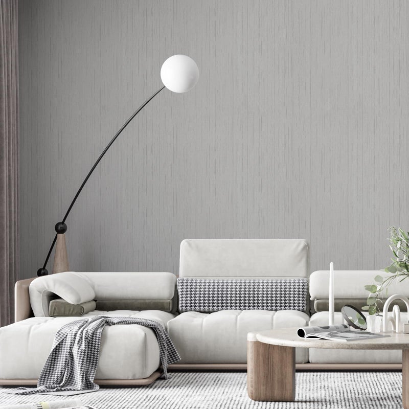 Qianglive Grey Grasscloth Wallpaper Peel and Stick Wallpaper Texture Contact Paper 15.7"x120" Vintage Removable Waterproof Wall Paper for Room Walls Cabinets Furniture Drawers Desk - Image 4