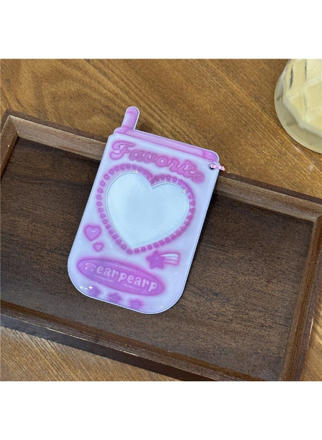 NIBEMINENT 1 - Piece Headphone kitten Kpop Photo Card Holder Pendant Key Chain ID Badge Holder ID Card Holder Photo Card Protector for School ID Office ID Access Card for Women Girls - Image 1