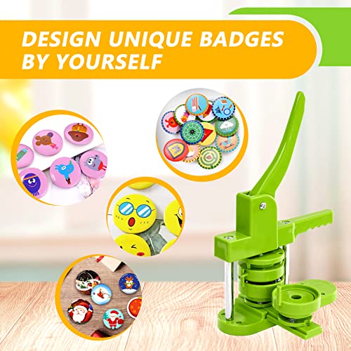UPISON Button Maker Machine 75mm with Badge Pin Supplie Kit, 3-inch Pins Press Buttons Making with Blank Round Button Parts Metal Pin Back & Picture Paper & Plastic Mylar & Cutter, for DIY Keepsake Gift - Image 5