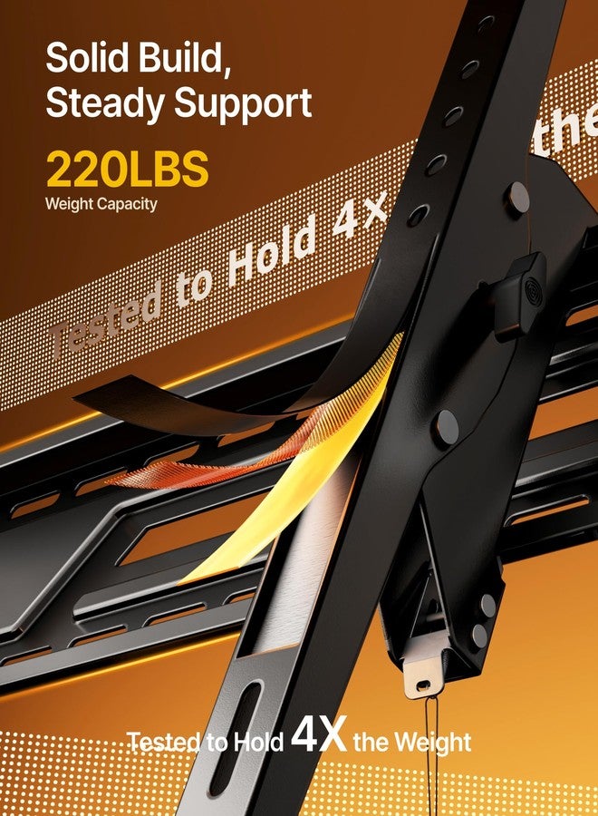 monTEK Heavy Duty Tilting TV Wall Mount for 50-100 Inch Large TVs Holds up to 220 lbs, 4X Safety Tested, 15° Tilt for Glare Reduction, Fits 16"/18"/24" Wood Studs & Concrete, Max VESA 900x600mm - Image 2