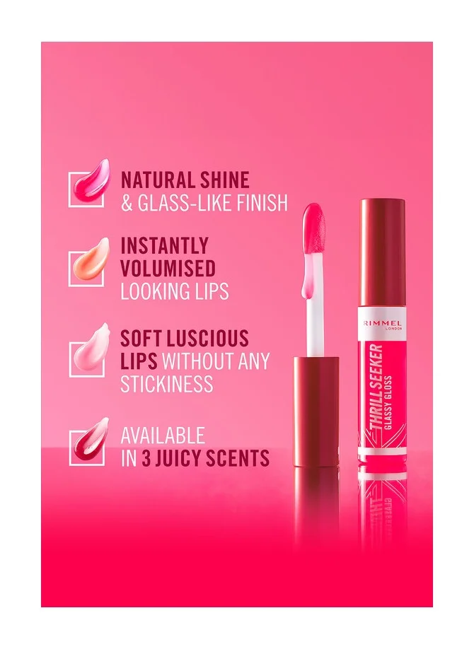 RIMMEL LONDON Thrill Seeker Glassy Gloss Lip Gloss - 150 - Pink Candy, 10ml