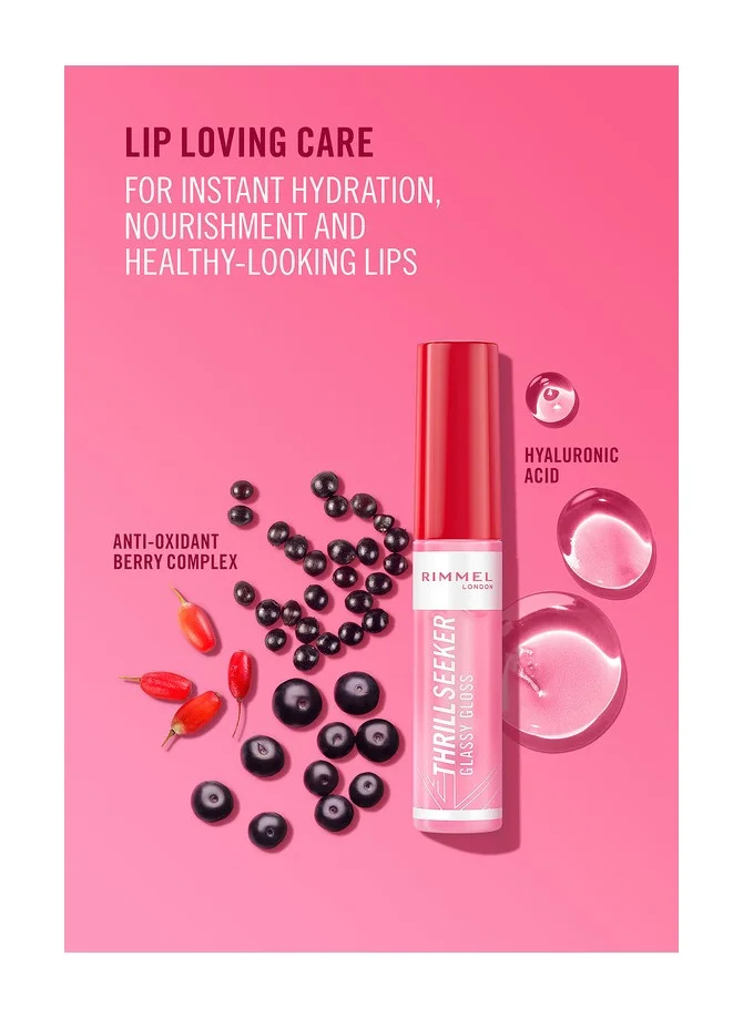 RIMMEL LONDON Thrill Seeker Glassy Gloss Lip Gloss - 150 - Pink Candy, 10ml