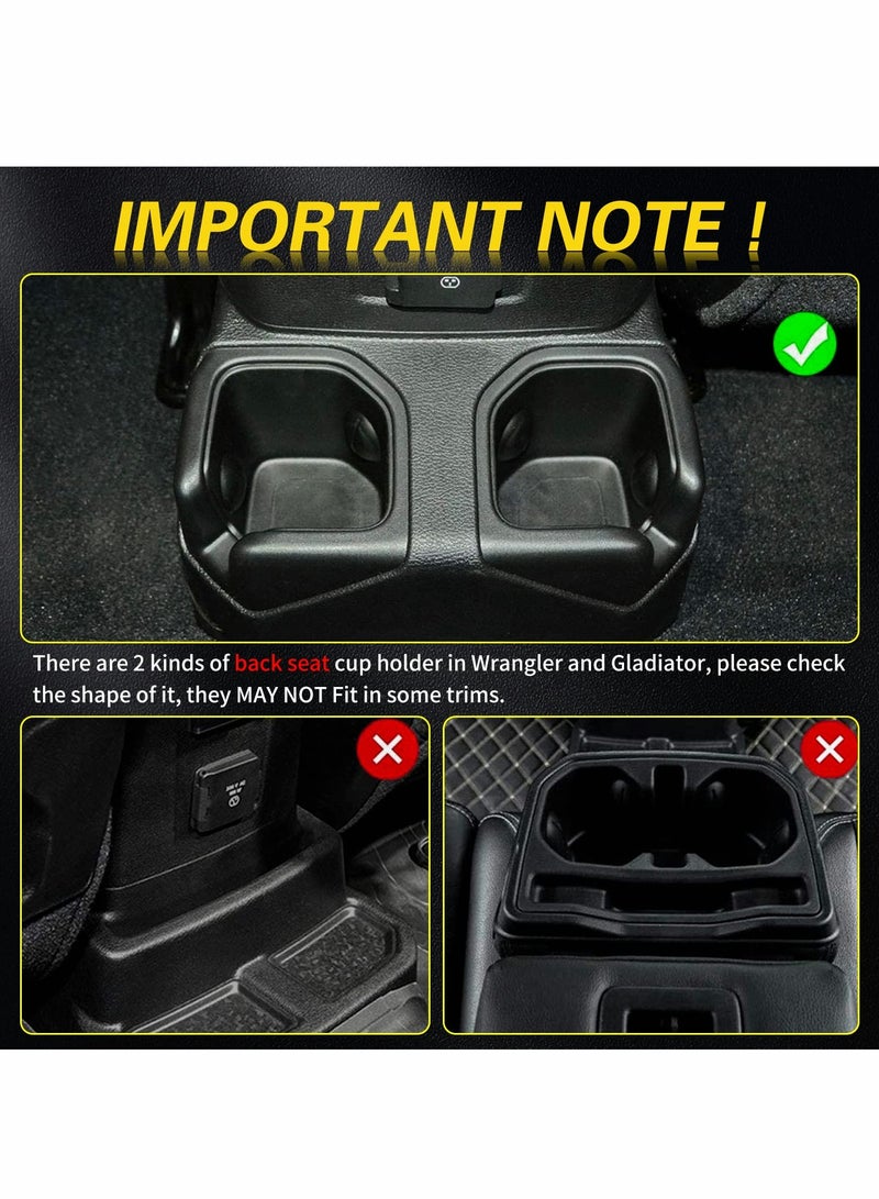 Universal Auto Cup Holder Coaster for Jeep Wrangler JL/JLU & Gladiator JT (2018-2022) - 4PCS Black Interior Mat Pad - Image 5