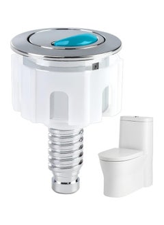 Toilet Flush Button, Modern Compact Double Push Toilet Flush Parts, Round Dual Flush Push Button Compatible with Standard Cistern, Cistern Flush Replacement
