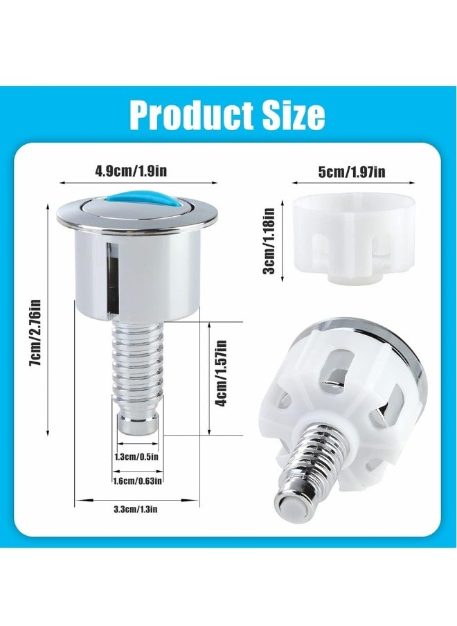 Generic - Toilet Flush Button, Modern Compact Double Push Toilet Flush Parts, Round Dual Flush Push Button Compatible with Standard Cistern, Cistern Flush Replacement - Image 1