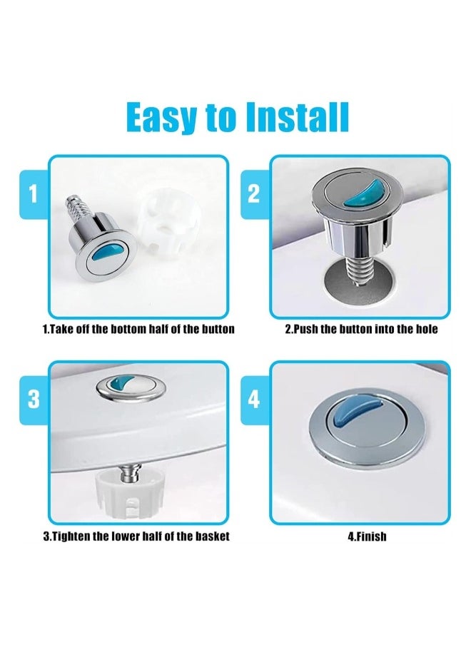Generic - Toilet Flush Button, Modern Compact Double Push Toilet Flush Parts, Round Dual Flush Push Button Compatible with Standard Cistern, Cistern Flush Replacement - Image 1