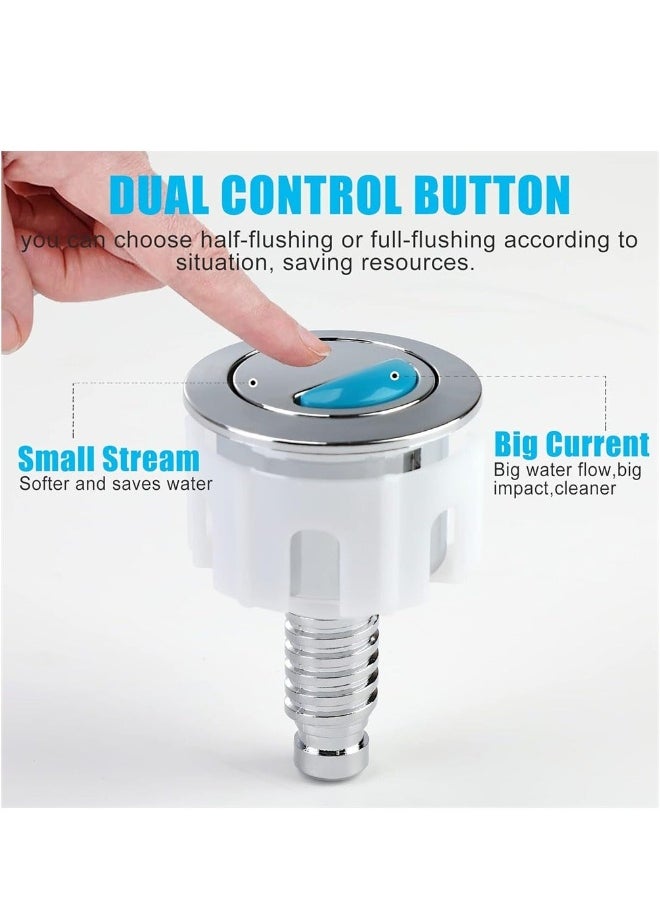 Generic - Toilet Flush Button, Modern Compact Double Push Toilet Flush Parts, Round Dual Flush Push Button Compatible with Standard Cistern, Cistern Flush Replacement - Image 1