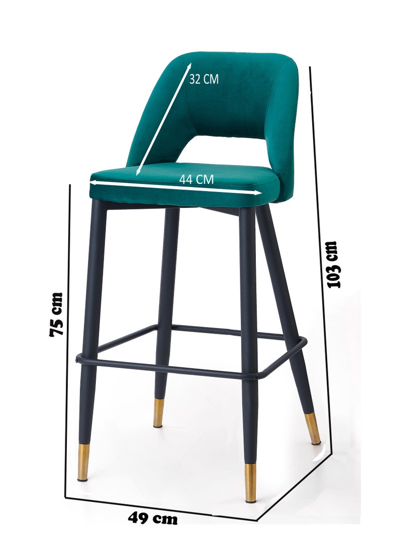 Ripple FURNITURE Bar Stool Kitchen Chair Round 3D High Bar Chair Modern Design With Chrome Base  - Image 2
