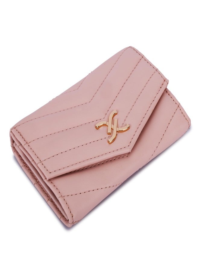 DANIEL KLEIN Women’s Chevron Textured One Fold Wallet - Pastel Pink - Image 5