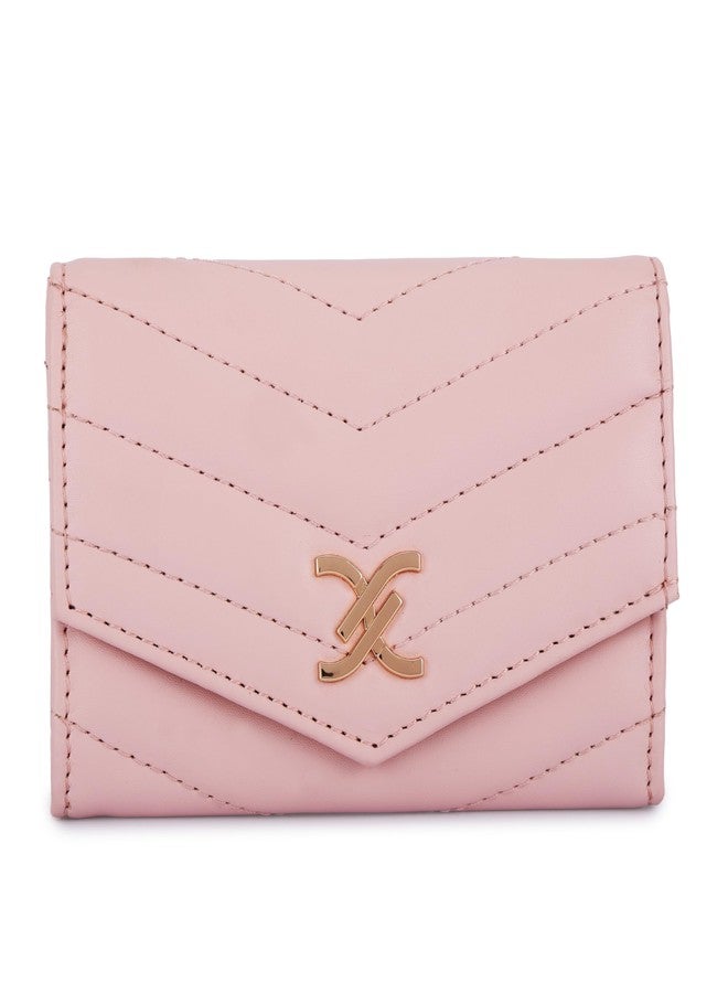 DANIEL KLEIN Women’s Chevron Textured One Fold Wallet - Pastel Pink - Image 2