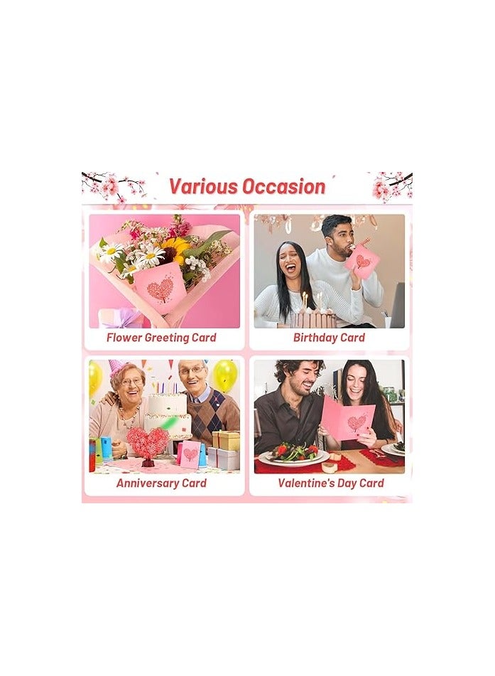 عيد الحب 3D يطفو على السطح بطاقة الحب, بطاقة عيد الحب الذكرى السنوية لشجرة القلب, بطاقة حب الزفاف لصديقة, لها, زوجة, زوج, الآباء, خطوبة, مع ملاحظة رسالة ومغلف - Image 2