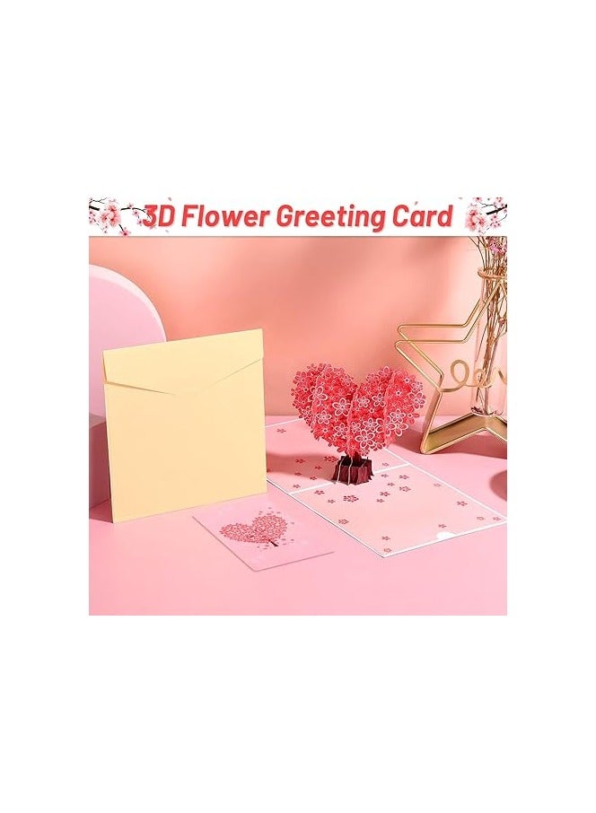 عيد الحب 3D يطفو على السطح بطاقة الحب, بطاقة عيد الحب الذكرى السنوية لشجرة القلب, بطاقة حب الزفاف لصديقة, لها, زوجة, زوج, الآباء, خطوبة, مع ملاحظة رسالة ومغلف - Image 3