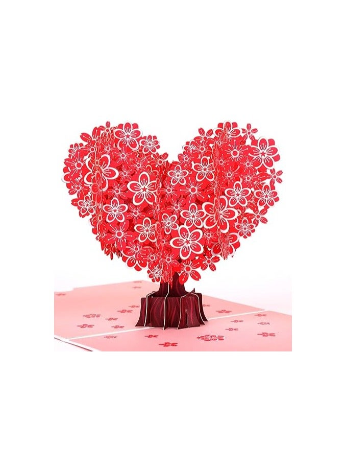 عيد الحب 3D يطفو على السطح بطاقة الحب, بطاقة عيد الحب الذكرى السنوية لشجرة القلب, بطاقة حب الزفاف لصديقة, لها, زوجة, زوج, الآباء, خطوبة, مع ملاحظة رسالة ومغلف - Image 5