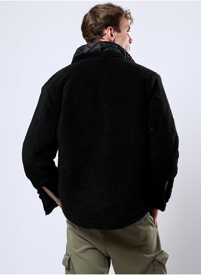 RAVIN Black Wool Coziness Buttoned Winter Jacket  - Image 3