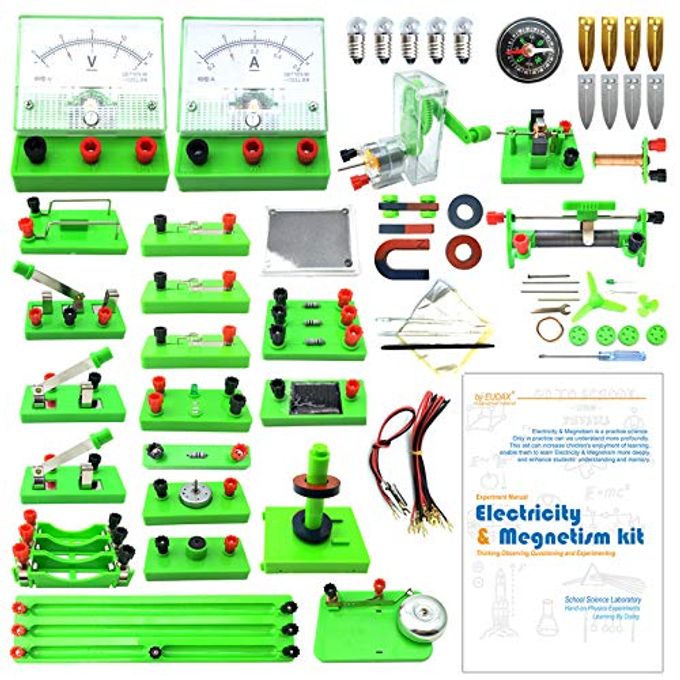EUDAX School Physics Labs Basic Electricity Discovery Circuit and Magnetism Experiment kits for High School Students Electromagnetism Elementary Electronics - Image 1