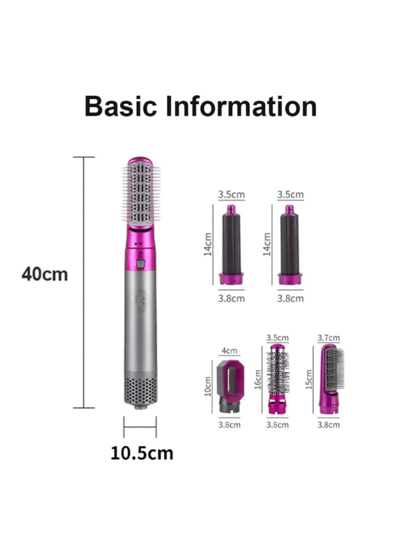 Generic 5-in-1 Hair Styler – Blow Dryer, Straightener, Curler, Volumizer & Detangler with 5 Interchangeable Attachments  - Image 5