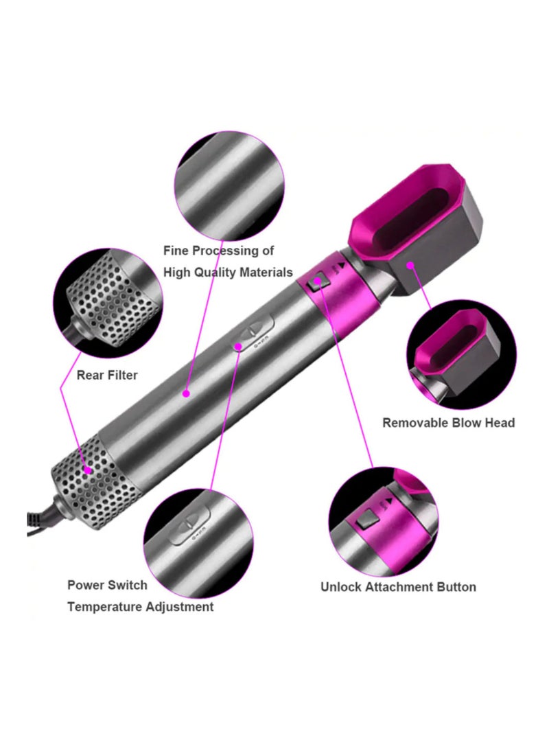 Generic 5-in-1 Hair Styler – Blow Dryer, Straightener, Curler, Volumizer & Detangler with 5 Interchangeable Attachments  - Image 2