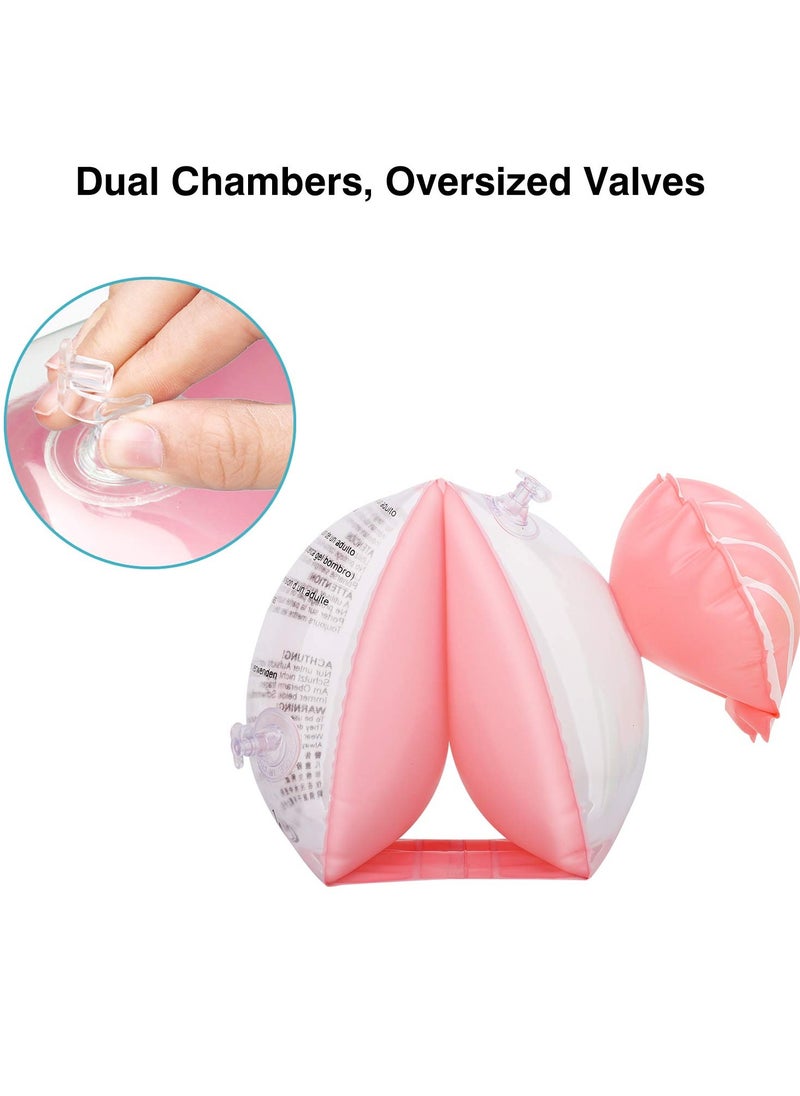 SYOSI Children'S Swimming Floats, Inflatable Swimming Arm Band Water Sports Learning Cartoon Shell Appearance Water Wings Swimming Training Aids (Pink, 1 Pair)  - Image 2
