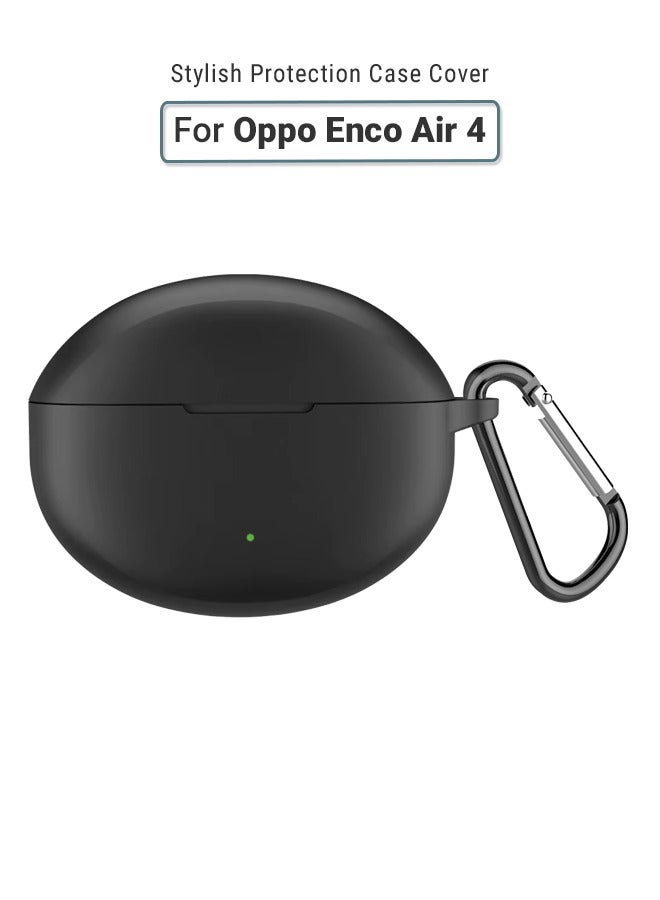 huanmate Oppo Enco Air 4 Silicone Case Cover - Black - Made with Soft Silicone, Lightweight & Durable - Stylish Design, Accurate Cut-outs, Easy Installation & Removal  - Image 1