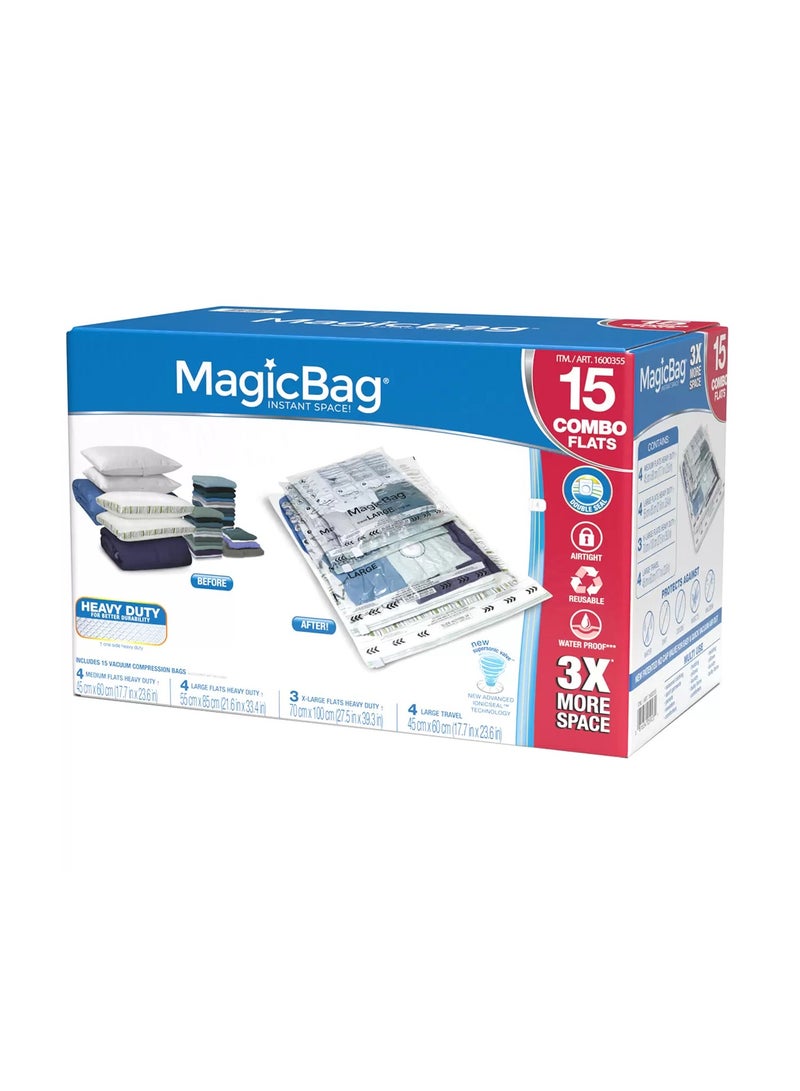 Magic Bag 15 Pack - Magic Bag Space Bag 4 Size Storage Bags (4 Medium/4 Large/3 Extra Large/4 Large Travel) - Vacuum Storage Bags - Image 3