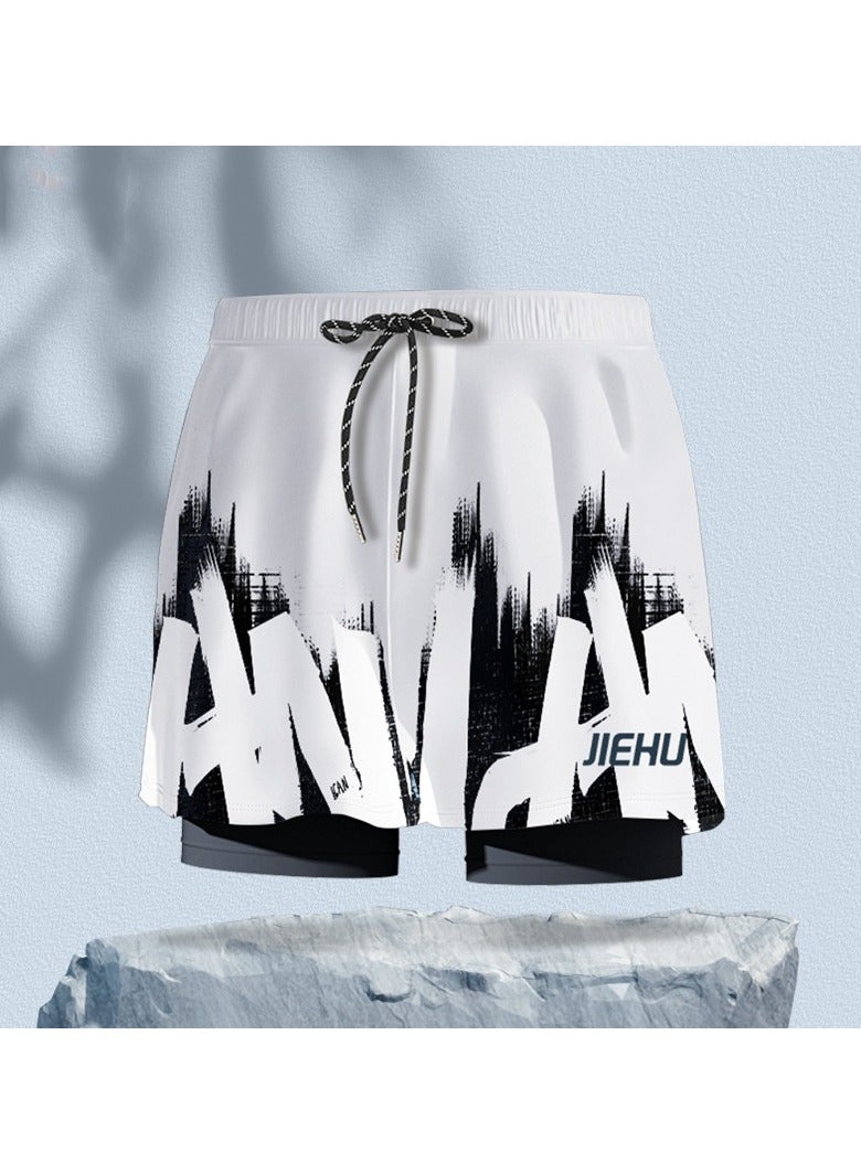 KUYING New High Waisted Flat Angle Swimming Trunks  - Image 1