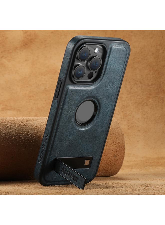 Suteni Case For iPhone 14 Pro Max G2 Magsafe Oil Wax Leather Back Phone Case with Holder - Image 3