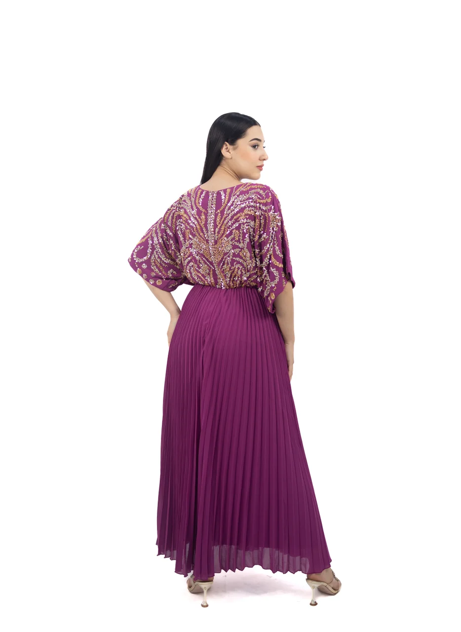 ان لاف Embroidered Chiffon Dress