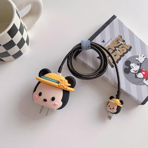 CERLINK Cable Protector for Apple iPhone Charger 20W/18W Type C, 3D Cute Cartoon Case Adaptor Cover Full Cable Connection Protectors Protective Protection Wire Sleeves Guard (Hat Mouse) - Image 2