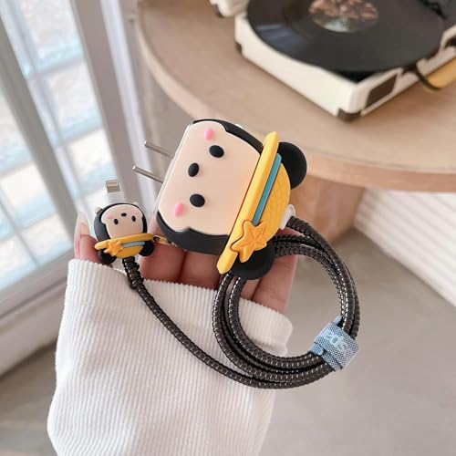 CERLINK Cable Protector for Apple iPhone Charger 20W/18W Type C, 3D Cute Cartoon Case Adaptor Cover Full Cable Connection Protectors Protective Protection Wire Sleeves Guard (Hat Mouse) - Image 4