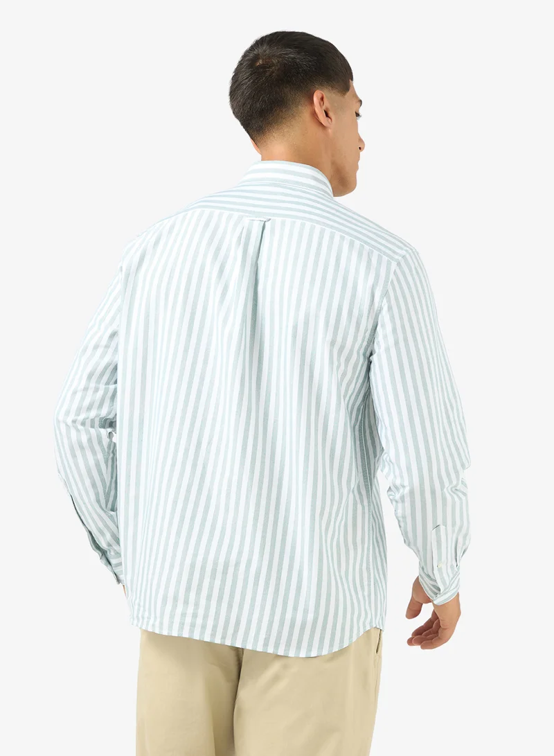 LACOSTE Regular Fit Striped Oxford Shirt